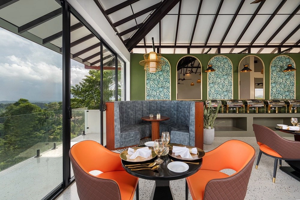 Elegant dining setup with ambient lighting and exquisite tableware.